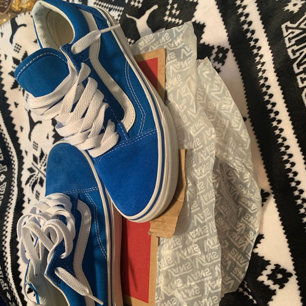 Imperial Blue Suede Vans | Men:4 Women:5.5